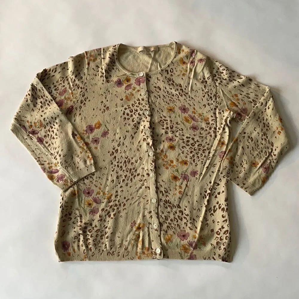 Vintage Floral & Animal Print Cardigan